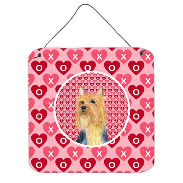 Micasa Silky Terrier Valentines Love And Hearts Aluminium Metal Wall or Door Hanging Prints MI628839